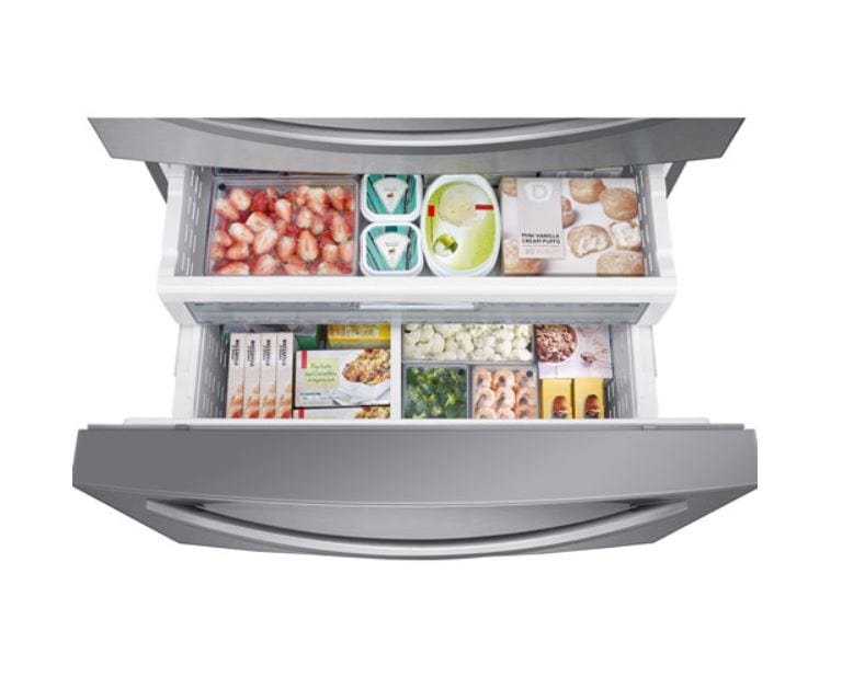 Samsung - 35.8 Inch 22.6 cu. ft French Door Refrigerator in Stainless - RF28R7201SR