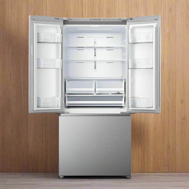 Hisense French Door Refrigerator, 30 inch Width, ENERGY STAR Certified, 20.8 cu. ft. Capacity, Stainless Steel colour PureFlat Design RF210N6AHE