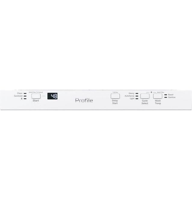 GE Profile 18" Built-In Dishwasher with Front Controls - White (PDT145SGLOWW)