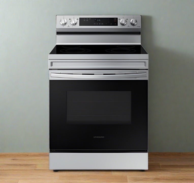 Samsung NE63A6111SS - NE63A6111SS/AC Electric Range, 30 inch Exterior Width, 4 Burners, 6.3 cu. ft. Capacity, Storage Drawer, 1 Ovens, Stainless Steel colour