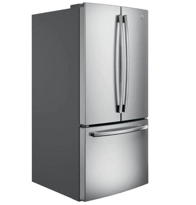 ge gne25dyrkfs Open Box Scratch And Dent GE Fridge in amazingly low prices with 1 year warranty. save big money on scratch and dent or open box appliances. visit us today at our store or buy online.