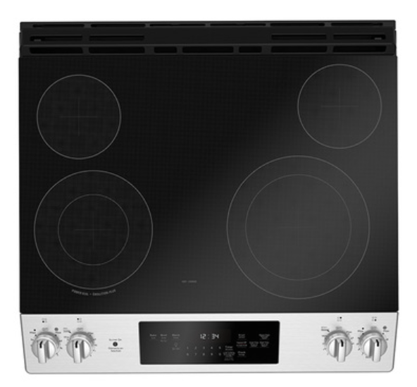 GE 30" Electric Slide-In Front Control Range with Storage Drawer Stainless Steel - JCSS630SMSS