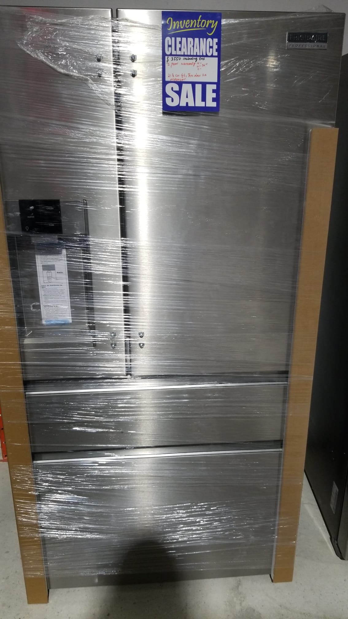 Frigidaire Professional 36" 21.8 Cu. Ft. Counter-Depth 4-Door Refrigerator (PRMC2285AF) – Stainless