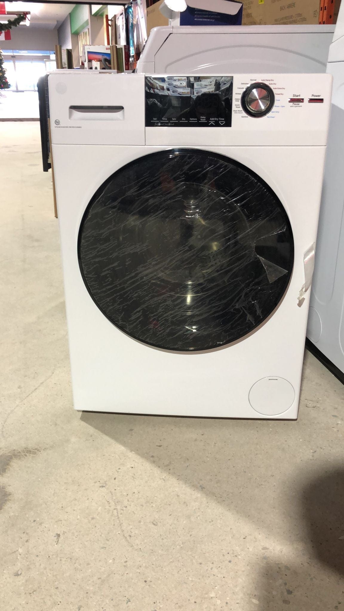 GE Compact Washer, 24 inch Width, 2.8 cu. ft. Capacity, Steam Clean, 14 Wash Cycles, White All-In-One Washer & Dryer GFQ14ESSNWW