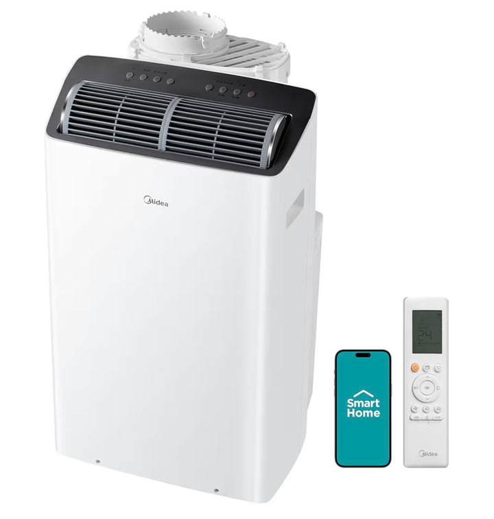 Midea Duo 10,000 BTU SACC) HE Inverter Ultra Quiet Portable Air Conditioner, Cools up to 450 Sq. Ft, Works with Alexa/Google Assistant, Includes Remote Control & Window Kit, White MP10SV5CWT
