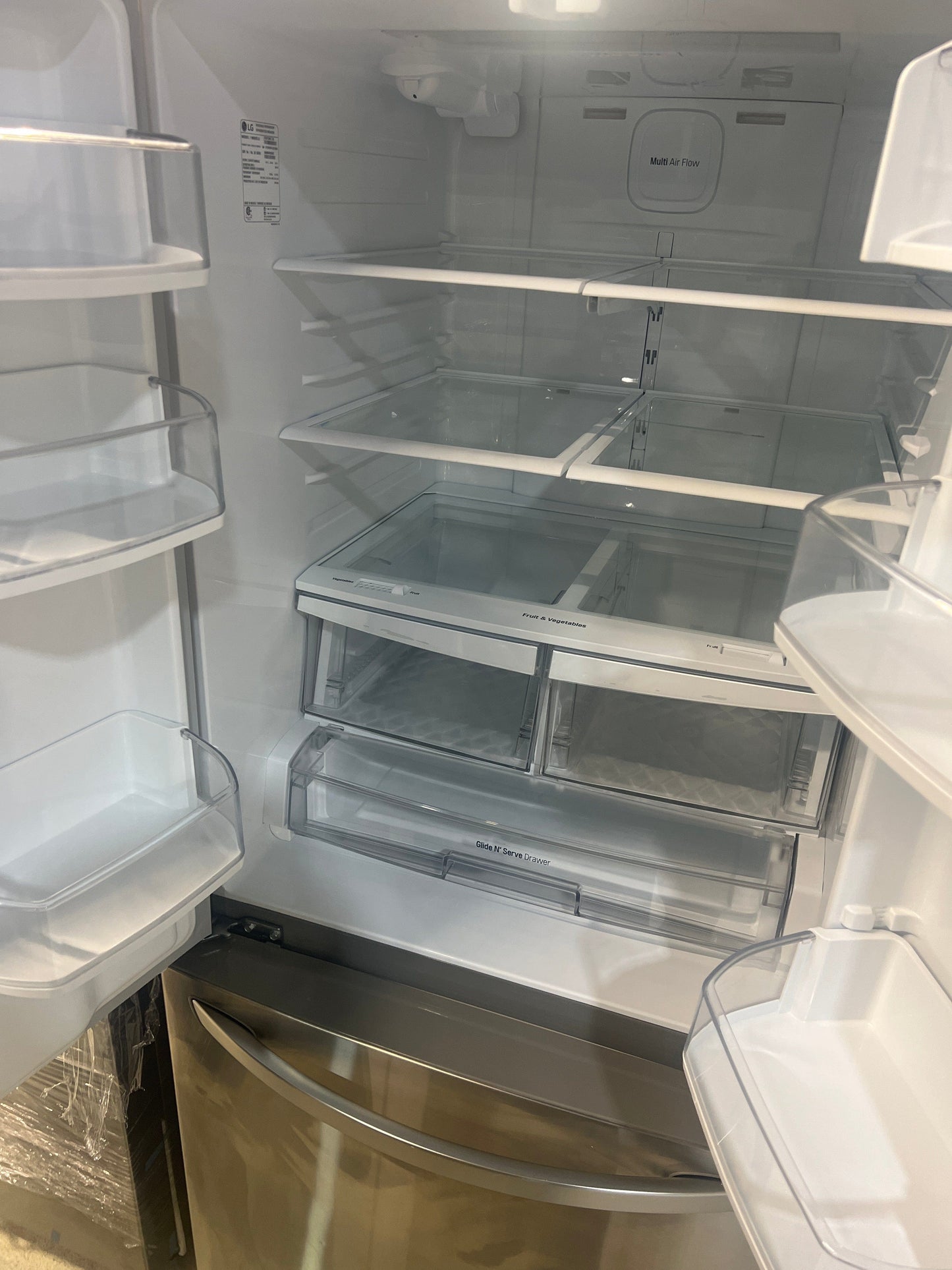 LG LRFWS2200S French Door Refrigerator, 30 inch Width, ENERGY STAR Certified, 21.8 cu. ft. Capacity, Water Dispenser (Exterior), Ice Dispenser (Freezer Located), Stainless Steel colour, DuraBase™ Drawer Base, Glide n’ Serve™ Drawer, IcePlus™, RF