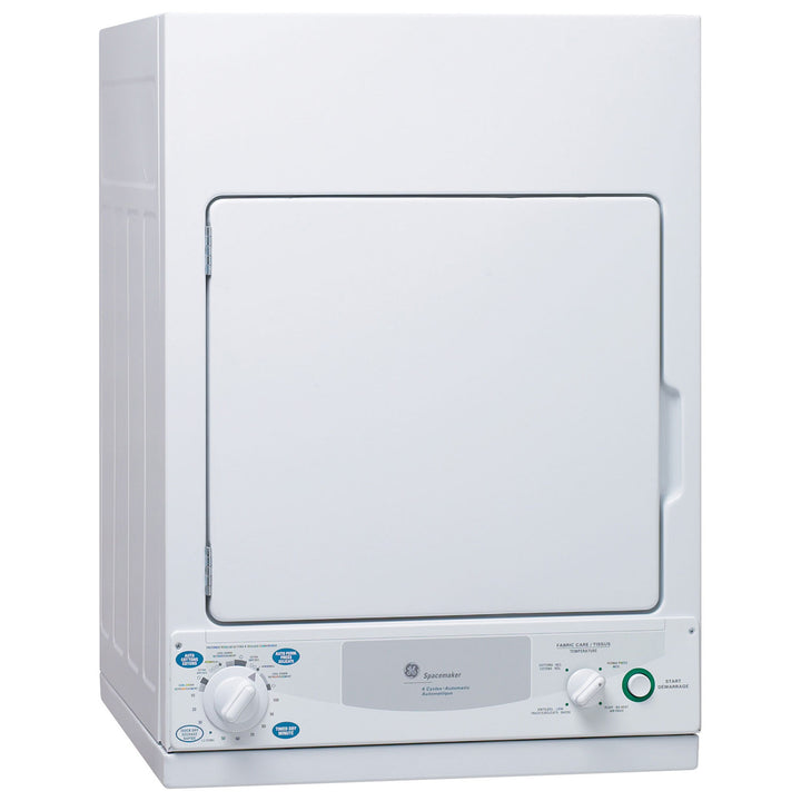 GE Profile PCKS443EBWW Electric Dryer, 3.6 cu. ft. Dryer Capacity, 4 Dry Cycles, 4 Temperature Settings, Vented, Stackable, White colour 220/240 Volts