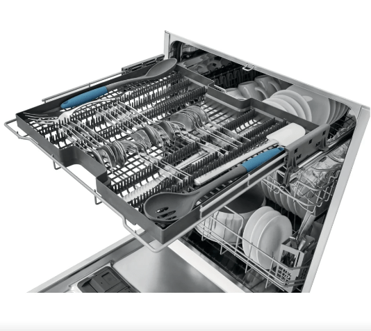 Frigidaire FDSH4501AS  / FDSP450LAF Dishwasher, 24 inch Exterior Width, 49 dB Decibel Level, Fully Integrated, Stainless Steel (Interior), 5 Wash Cycles, 14 Capacity (Place Settings), Hard Food Disposal, Stainless Steel colour.  Scratch n Dent