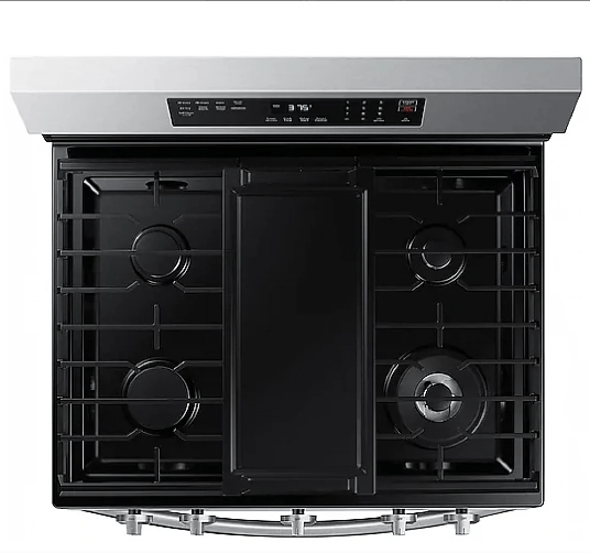 Samsung NX60A6511SS - NX60A6511SS/AA Range, 30 inch Exterior Width, Gas, Self Clean, Convection, 5 Burners, 6.0 cu. ft. Capacity, Storage Drawer, Air Fry, 1 Ovens, Stainless Steel colour Aluminum Griddle