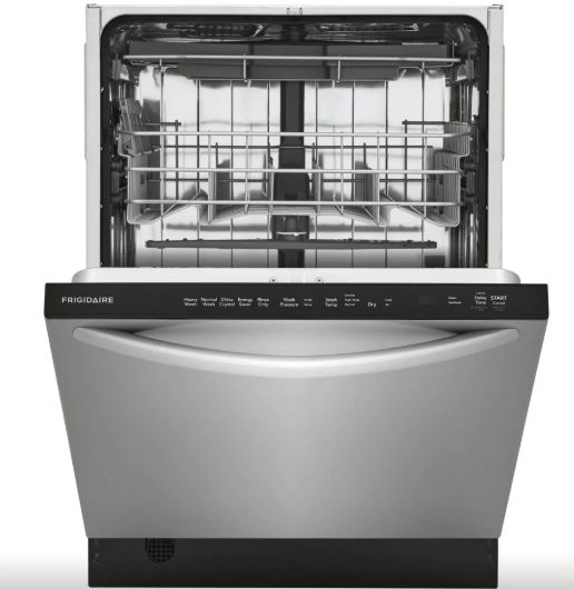 Frigidaire FDSH4501AS  / FDSP450LAF Dishwasher, 24 inch Exterior Width, 49 dB Decibel Level, Fully Integrated, Stainless Steel (Interior), 5 Wash Cycles, 14 Capacity (Place Settings), Hard Food Disposal, Stainless Steel colour.  Scratch n Dent