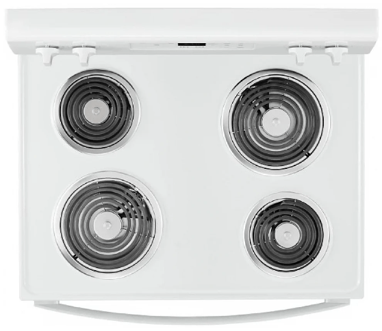 Whirlpool YWFC150MOJ Range, 30 inch Exterior Width, Electric, Self Clean, 4 Burners, 4.8 cu. ft. Capacity, Storage Drawer, 1 Ovens, White colour. Open Box