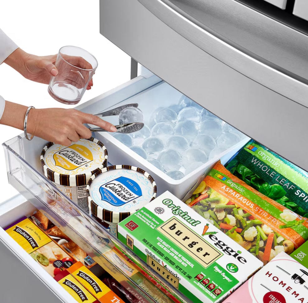 LG 36 in. 30 cu ft. Stainless Steel Print-Proof, Smart French Door Refrigerator with Craft Ice and Full-Convert Drawer LRMXS3006S