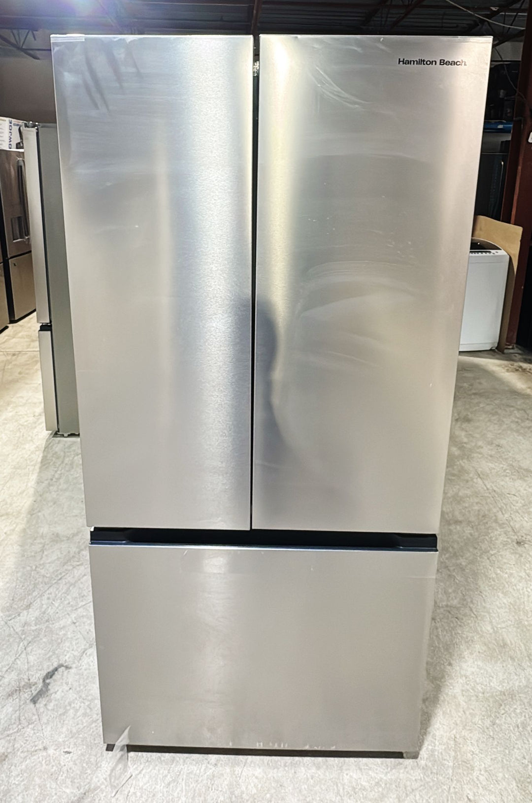 HBF-1662 33" Hamilton Beach French Door Full Size Counter Depth Refrigerator with Freezer Drawer (16.6 CU. FT.)