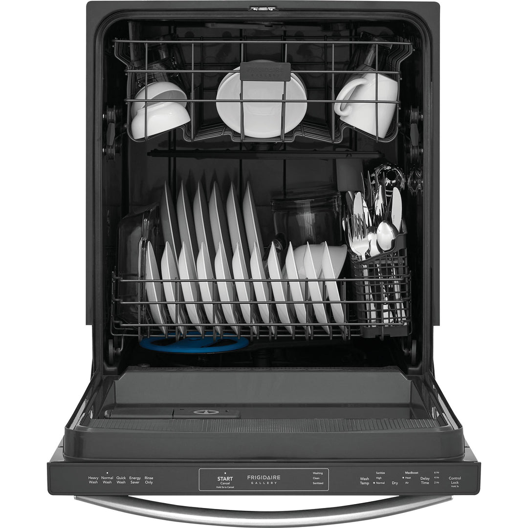 Frigidaire Gallery GDPH4515AF Dishwasher, 24 inch Exterior Width, 52 dB Decibel Level, Fully Integrated, Plastic Interior, 5 Wash Cycles, 14 Capacity (Place Settings), Hard Food Disposal, 2 Loading Racks, Stainless Steel colour