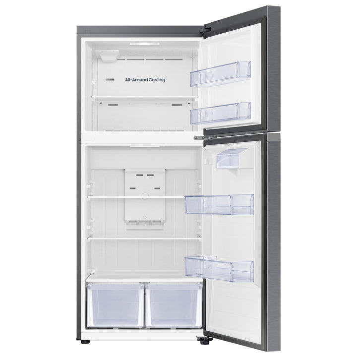 Samsung RT18DG6500SRAC Top Freezer Refrigerator, 30 inch Width, 17.5 cu. ft. Capacity, Optional Ice Maker (Special Order), ENERGY STAR Certified, Stainless Steel colour