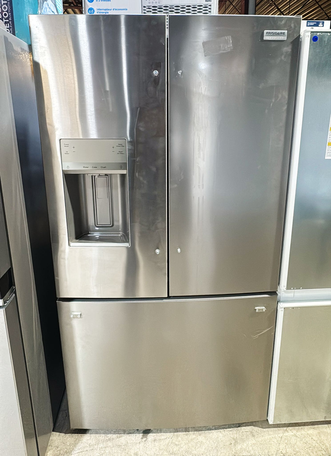 Frigidaire FRFS2823AD French Door Refrigerator, 36 inch Width, 27.8 cu. ft. Capacity, Water Dispenser (Exterior), Ice Dispenser (Thru Door), ENERGY STAR Certified, Black Stainless Steel colour