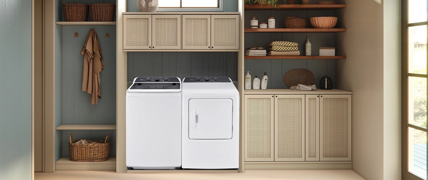 Midea 4.7 cu.ft. Top Load Washing Machine with 8 Pre-Set Wash Cycles  Model  MLTW47A5BWW