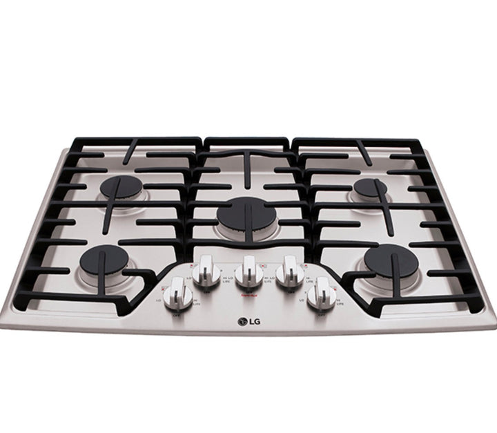 LG LCG3011ST Gas Cooktop, 30 inch Exterior Width, Gas, 5 Burners, Stainless Steel colour SuperBoilâ„¢ 17,000 BTU burner