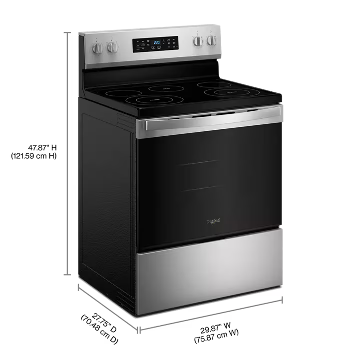 30-inch Electric Range with Air Cooking Technology and Steam Clean WFES4530SZ