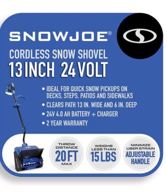 Snow Joe 24V-SS13 24-Volt IONMAX Cordless Snow Shovel Kit| With 4.0-Ah Battery, Charger -- Refurbished ( Exchange or Repair Warranty Only)