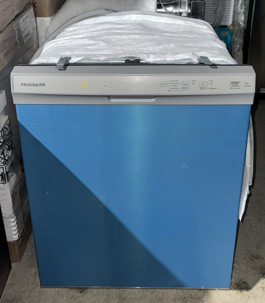 Frigidaire FDPC4314AS Dishwasher, 24 inch Exterior Width, 54 dB Decibel Level, Full Console, Plastic Interior, 4 Wash Cycles, 14 Capacity (Place Settings), Hard Food Disposal, 2 Loading Racks, Stainless Steel colour