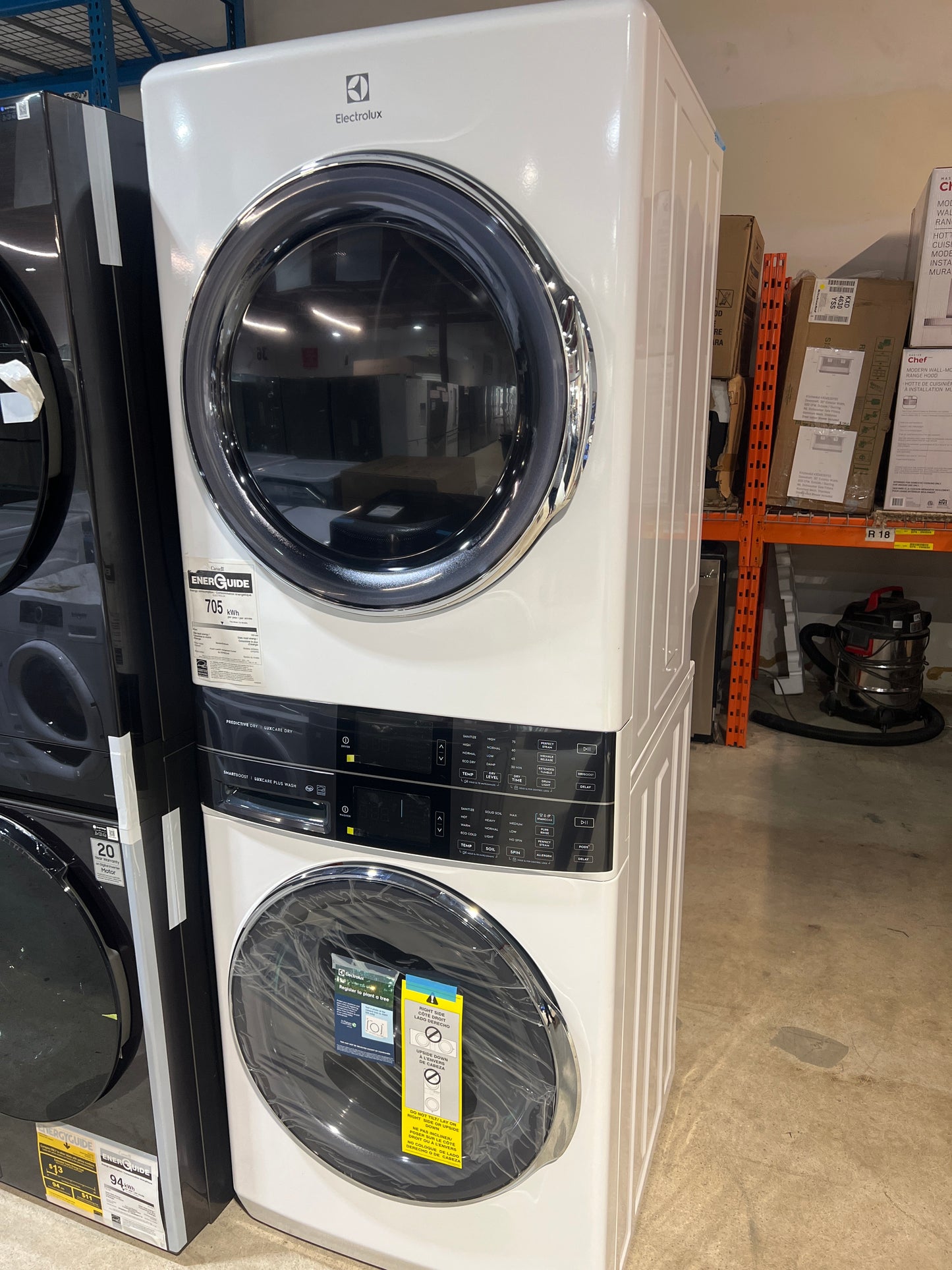 Electrolux ELTE760CAW 27" Washer & Dryer Set, 27" Exterior Width, 1300 RPM, LuxCare® Wash System, White