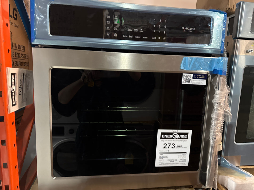 Frigidaire Gallery FGEW276SPF Single Wall Oven, 27 inch Exterior Width, Convection, Self Clean, 3.8 cu. ft. Capacity, Temperature Probe, Stainless Steel colour True European Convection