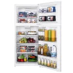 TCL 28 in. 18 Cu. Ft. Top Mount Refrigerator with Reversible Door - White. TRT18T4AW-CA