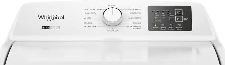 4.8 - 4.9 Cu. Ft. Whirlpool® Top Load Washer with 2-in-1 Removable Agitator. WTW4107SW0