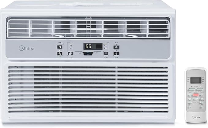 Midea 12,000 BTU EasyCool Window Air Conditioner, Dehumidifier and Fan - Cool, Circulate and Dehumidify up to 550 Sq. Ft., Reusable Filter, Remote Control.  MAW12R1BWT