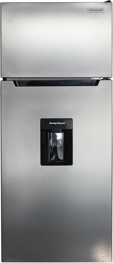 EFR7606com Frigidaire Platinum Fridge Freezer Combo, 7.5 cu. ft. Capacity Apartment Size Fridge with Freezer, Built-in Water Dispenser, Quicksilver