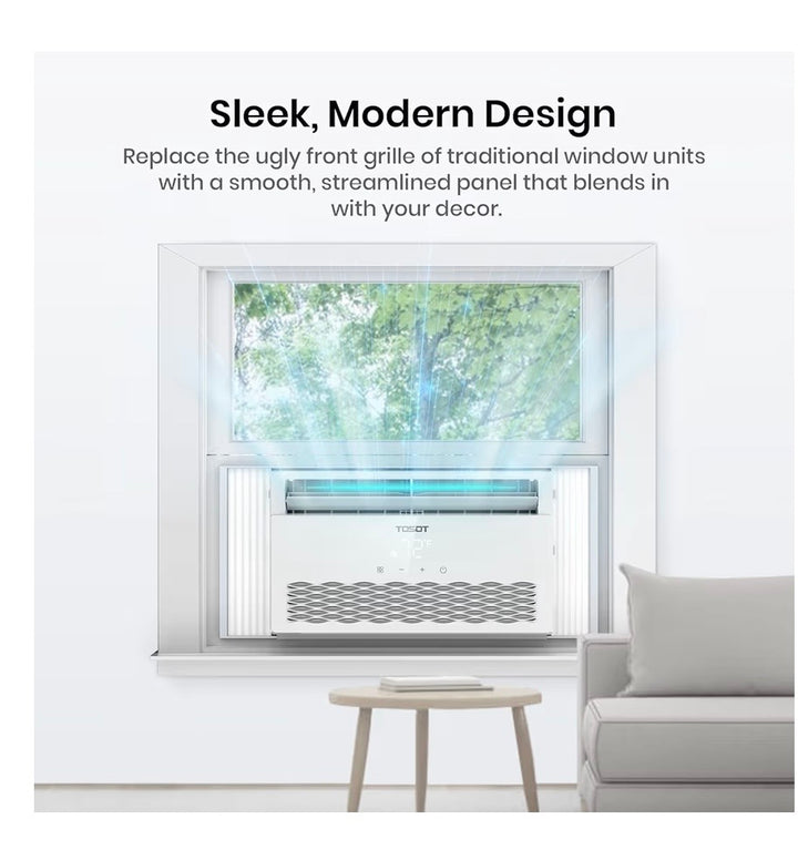 TOSOT 8,000 Air Conditioner Cools up to 350 sq. ft. Quiet, LED, Smart Remote Control, Energy Efficient Window AC, 8000 BTU, White