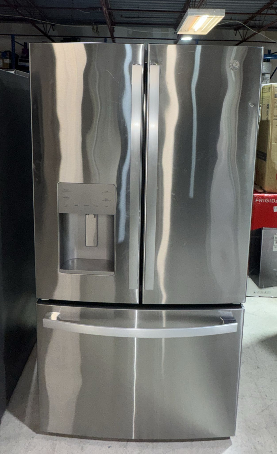 GE GYE21JYMFS Counter Depth French Door Refrigerator, 36 inch Width, 20.6 cu. ft. Capacity, Counter Depth, Water Dispenser (Exterior), Ice Dispenser (Thru Door), ENERGY STAR Certified, Stainless Steel colour