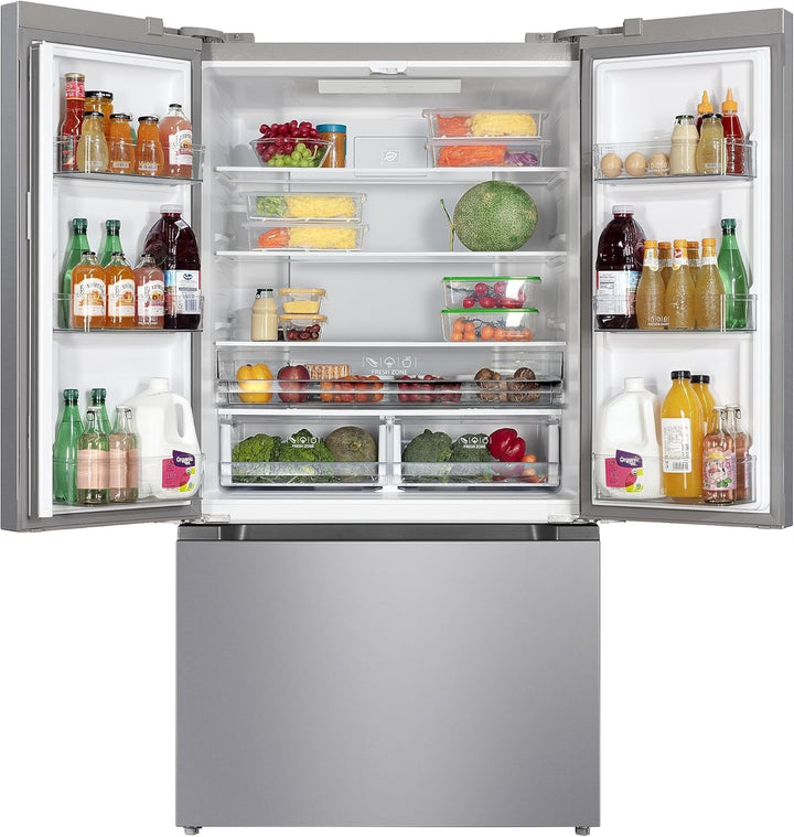 HBF-1662 33" Hamilton Beach French Door Full Size Counter Depth Refrigerator with Freezer Drawer (16.6 CU. FT.)