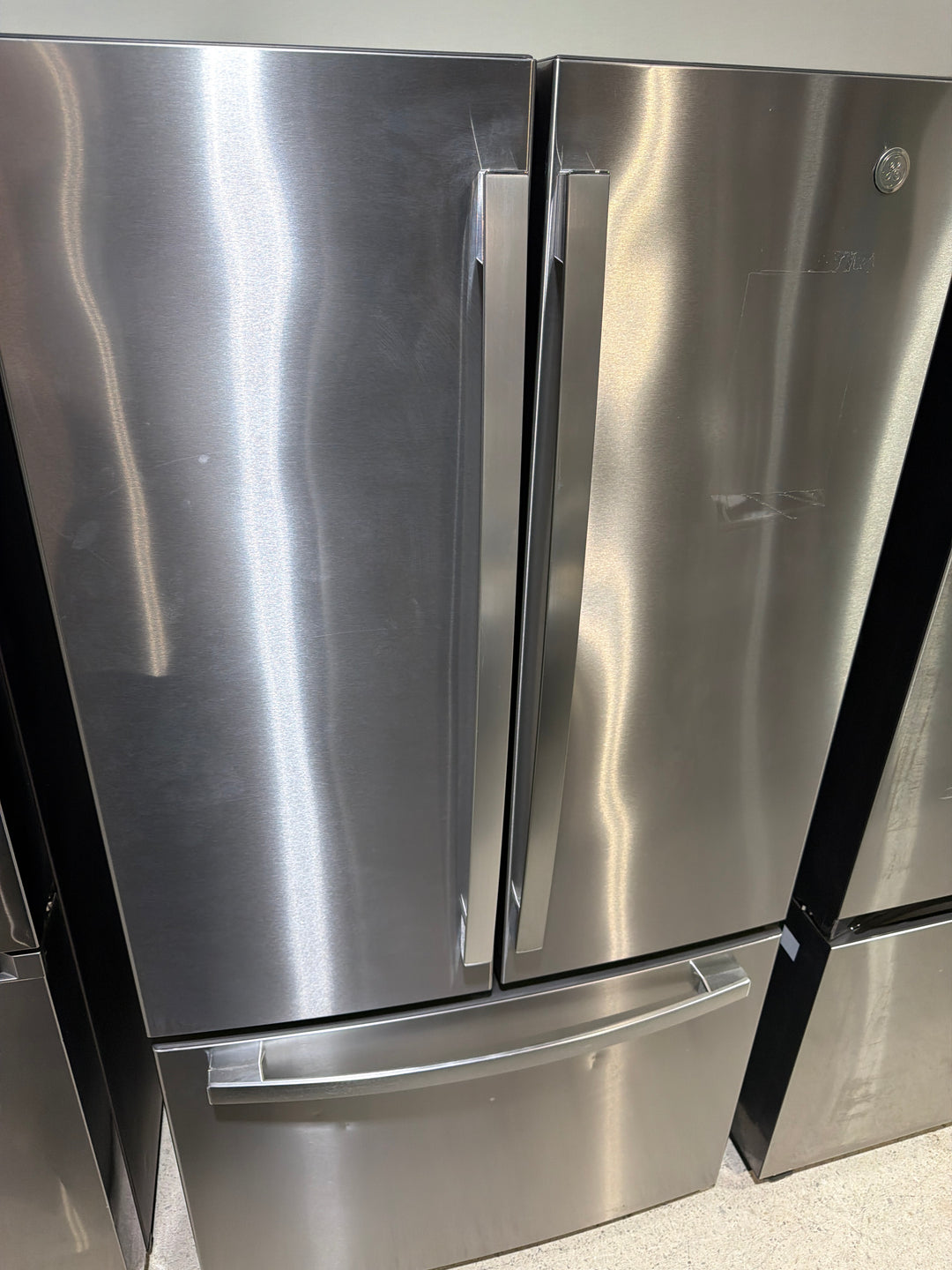 GE French Door Refrigerator, 36 inch Width, ENERGY STAR Certified, 27.0 cu. ft. Capacity, Stainless Steel colour GNE27JYMNFFS
