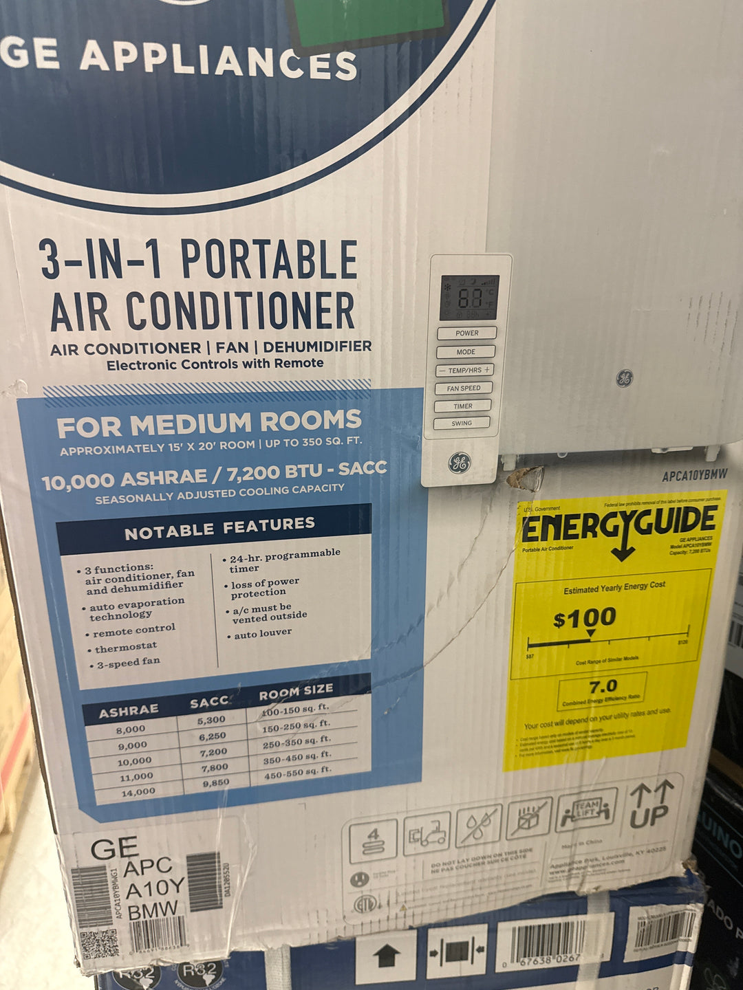 GE APCA10YBMW 10,000 BTU Portable Air Conditioner White