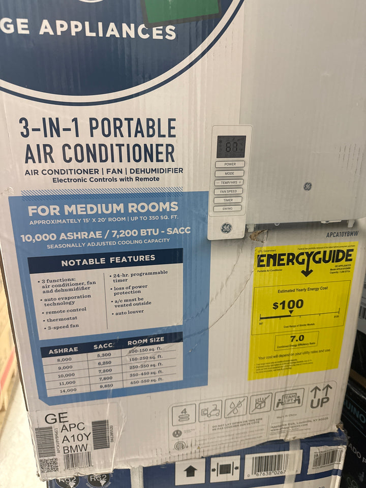 GE APCA10YBMW 10,000 BTU Portable Air Conditioner White