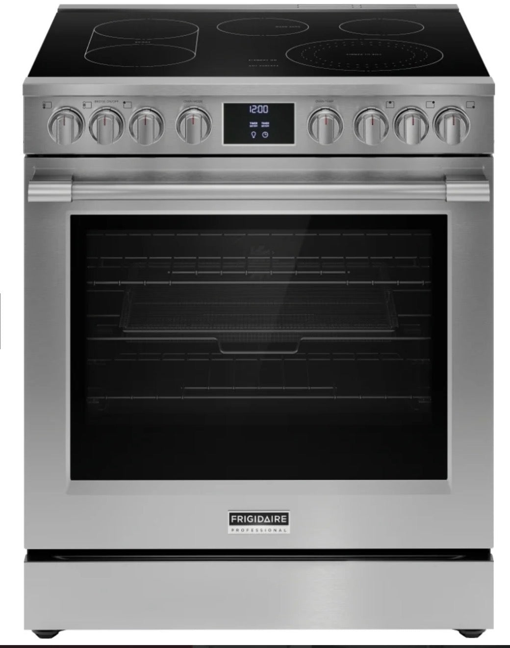 Frigidaire Professional PCFE308CAF Electric Range, 6.2 cu. ft. Capacity, 30 inch Exterior Width, Convection, 5 Burners, Air Fry, Steam & Self Clean