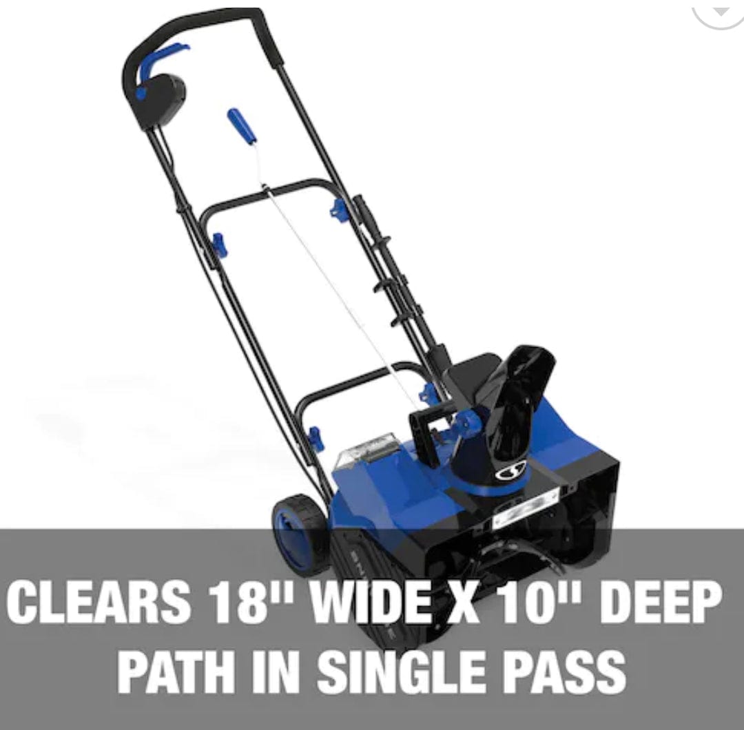 Snow Joe 24V-X2-SB18 48-Volt* IONMAX Cordless Snow Blower Kit | 18-Inch | W/ 2 x 4.0-Ah Batteries and Charger -- Refurbished ( Exchange or Repair Warranty Only)