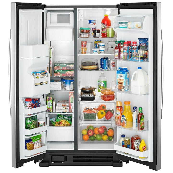 Amana ASI2175GRS Side by Side Refrigerator, 33 inch Width, Ice Dispenser Stainless Steel color