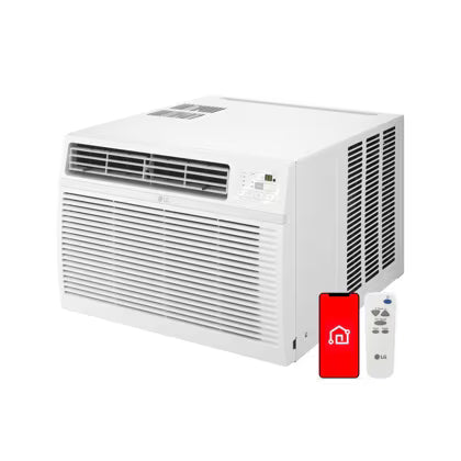 LG - 350 Sq. Ft. 8,000 BTU Smart Window Air Conditioner - White - LW8017ERSM1