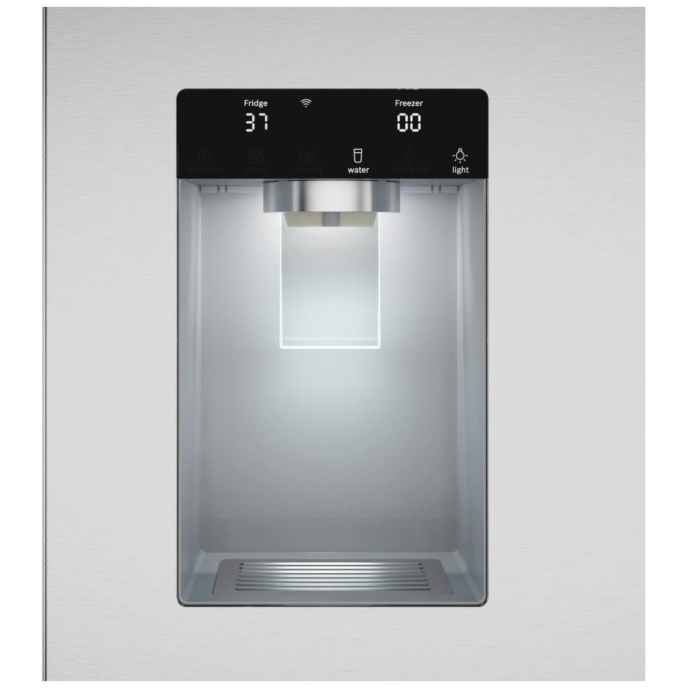 Bosch B36CD10ENS Bosch 100 Series B36CD10ENS French Door Refrigerator, 36 inch Width, 21.6 cu. ft. Capacity, Counter Depth, Water Dispenser (Exterior), Ice Dispenser (Thru Door), ENERGY STAR Certified, Stainless Steel colour, Home Connect
