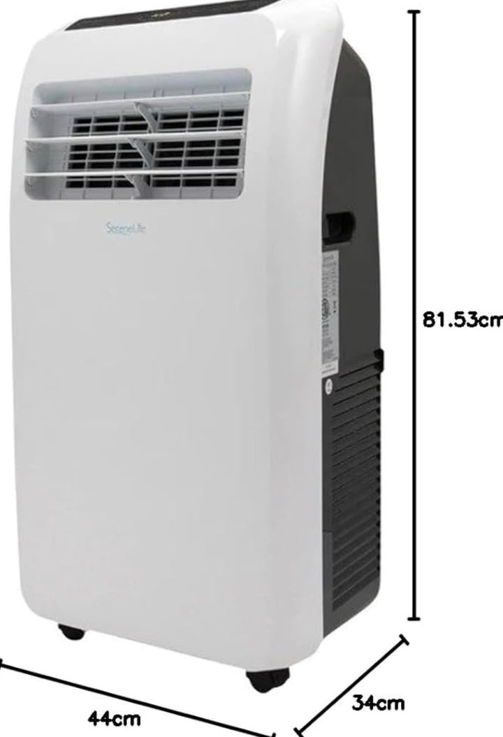 SereneLife 10,000 BTU Portable Air Conditioner– 4-in-1 AC Unit w/Cooling, Dehumidifier, Heater, & Fan– Includes Remote Control, Window Mount Kit, Quiet Operation, 24-Hour Timer SLACHT108