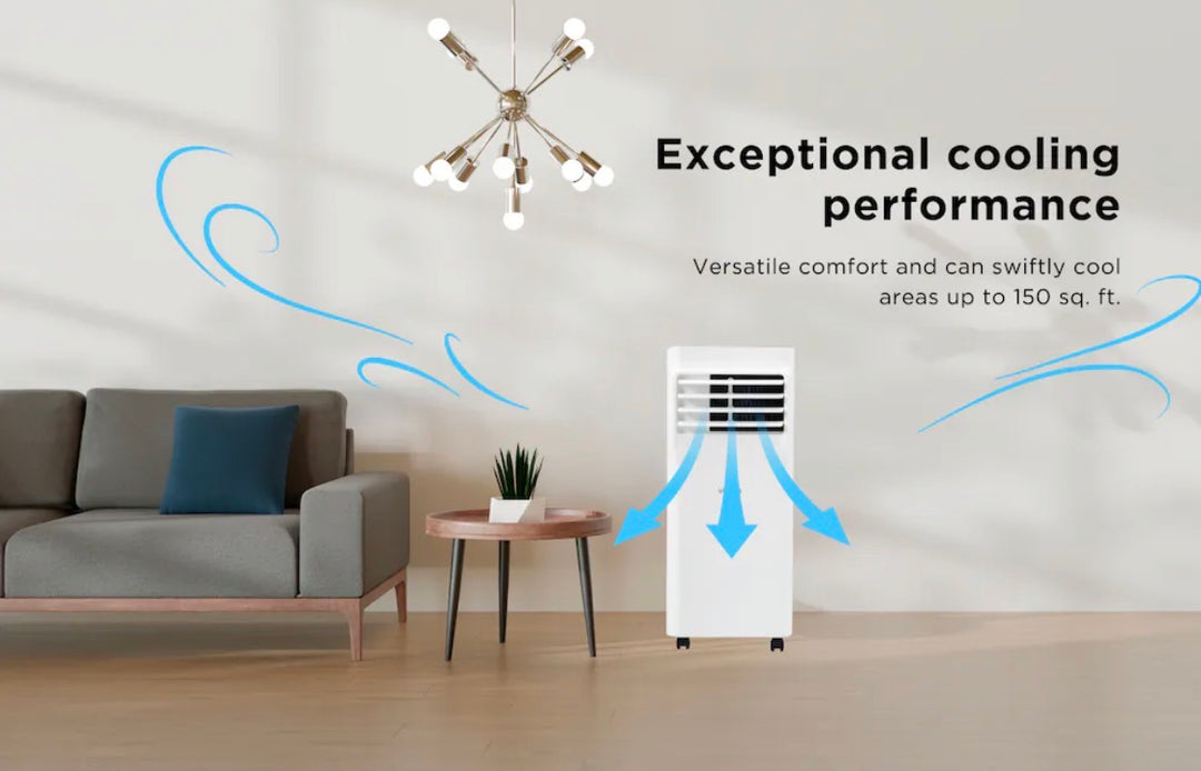 Vissani 8,500 BTU ASHRAE (5,000 BTU DOE/SACC) Portable Air Conditioner Cools 150 Sq. Ft. with Dehumidifier and Remote Control in White VAPA05R4HWT