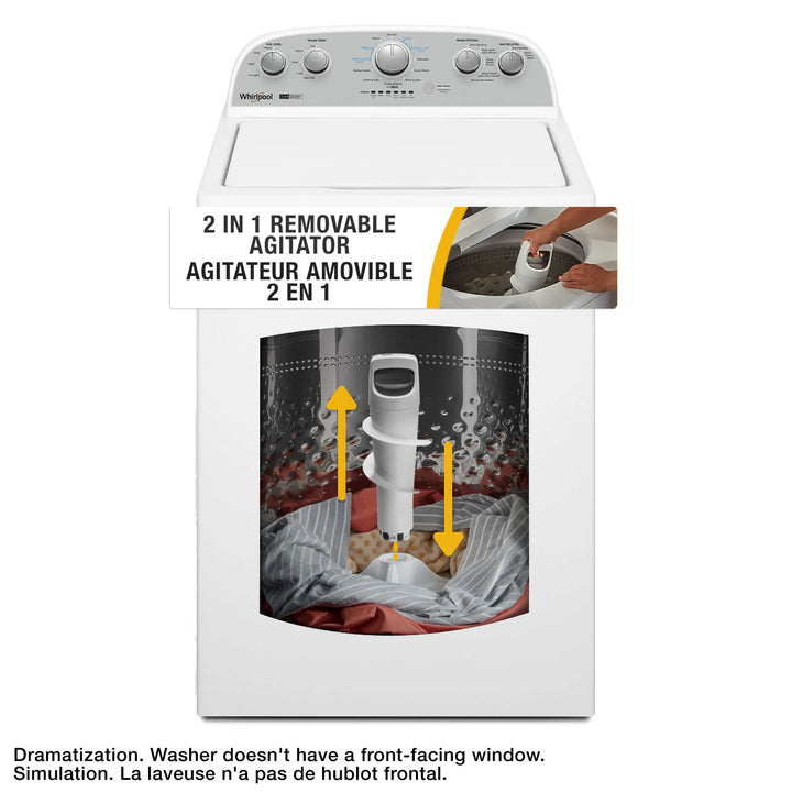 4.4–4.5 Cu. Ft. I.E.C. Whirlpool® Top Load Washer with Removable Agitator WTW4957PW