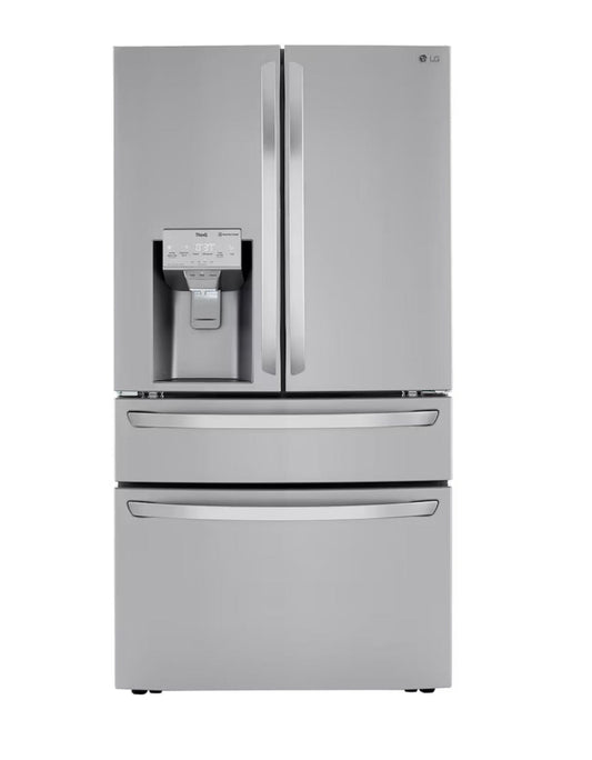 LG 36 in. 30 cu ft. Stainless Steel Print-Proof, Smart French Door Refrigerator with Craft Ice and Full-Convert Drawer LRMXS3006S