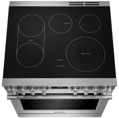 Frigidaire Professional PCFE308CAF Electric Range, 6.2 cu. ft. Capacity, 30 inch Exterior Width, Convection, 5 Burners, Air Fry, Steam & Self Clean
