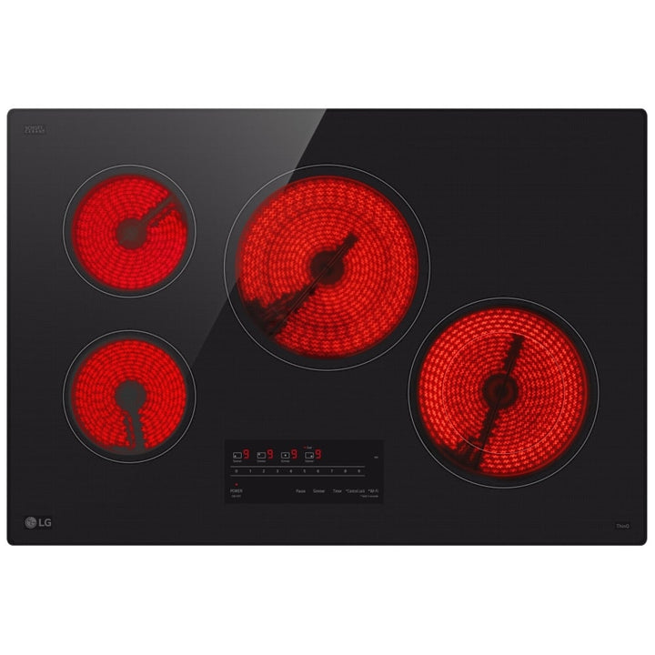 LG CBEW3013BE Electric Cooktop, 30 inch Exterior Width, 4 Burners, 2,500 W Highest Element, Black colour