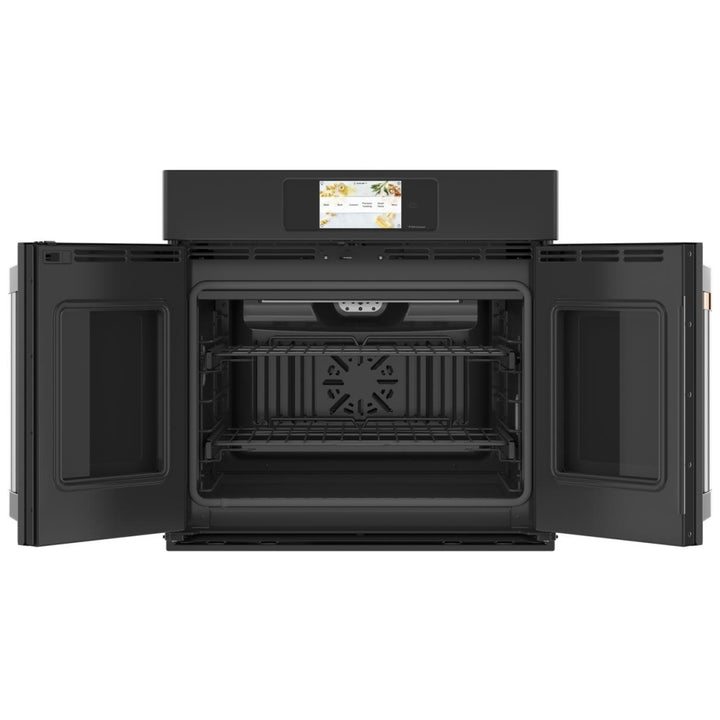 Cafe CTS90FP3ND1 Single Wall Oven, 30 inch Exterior Width, True Convection, Self Clean, 5 cu. ft. Capacity, Temperature Probe, Wifi Enabled, Air Fry, Matte Black colour True European Convection, Air Fry, Telescopic Gliding Extension Rack