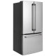 Cafe (CWE19SP2NS1) French Door Refrigerator, 33" Width, ENERGY STAR Certified, Counter Depth, 18.6 cu. ft. Capacity, Freezer Located Ice Dispenser, Interior Water Dispenser, LED Lighting, Stainless Steel colour Turbo Cool, Quick Space Shelves